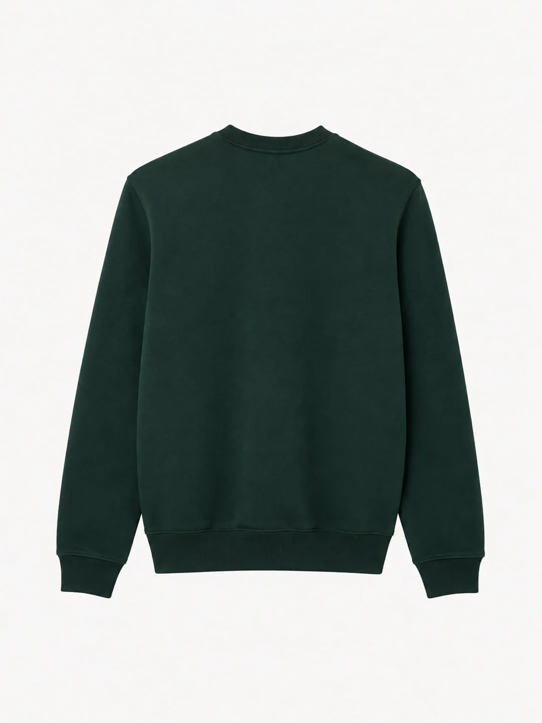 Buzo Lacoste Classic Printed Crew Neck verde oscuro, vista de espalda lisa sin estampado